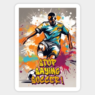 Kick It: Graffiti-Style Football Player Sticker